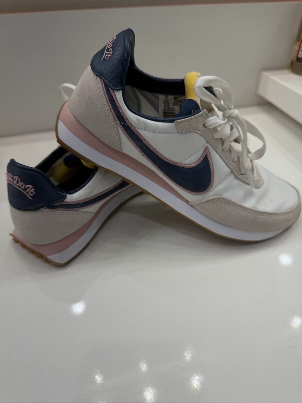 Nike Women's Retro Runner Sneakers — White, Navy & Light Pink